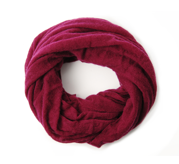 Burgundy Cashmere Tube Scarf by Botto Giuseppe Burgundy Cashmere Tube Scarf by Botto Giuseppe