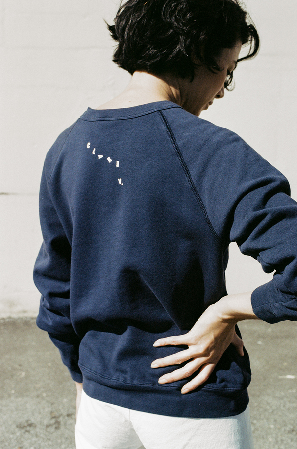 Clare V Sweatshirt - navy with white discotheque Clare V Sweatshirt - navy with white discotheque