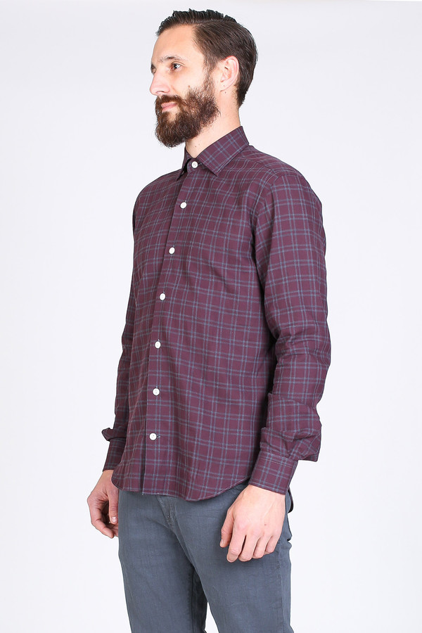 Men's Culturata Girolamo Shirt in Claret Men's Culturata Girolamo Shirt in Claret