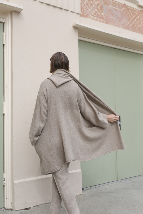 Lauren Manoogian Cashmere Capote Coat in Raw Brown Lauren Manoogian Cashmere Capote Coat in Raw Brown