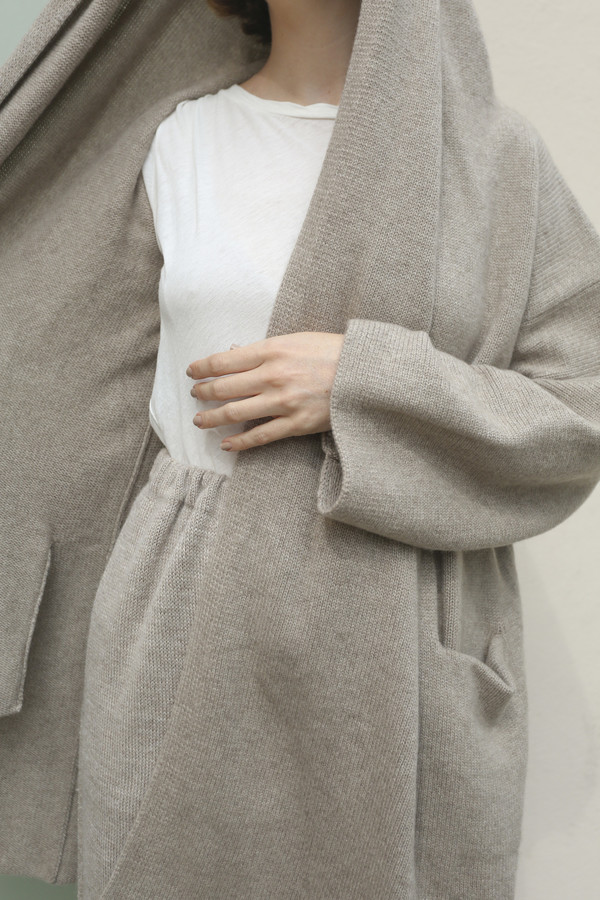 Lauren Manoogian Cashmere Capote Coat in Raw Brown Lauren Manoogian Cashmere Capote Coat in Raw Brown