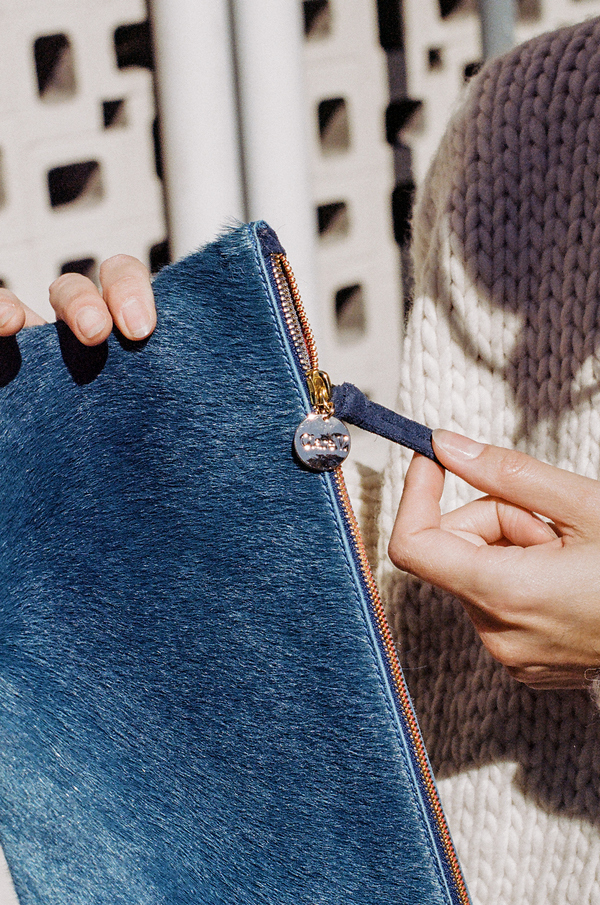 Clare V Flat Clutch - aegean hair-on Clare V Flat Clutch - aegean hair-on