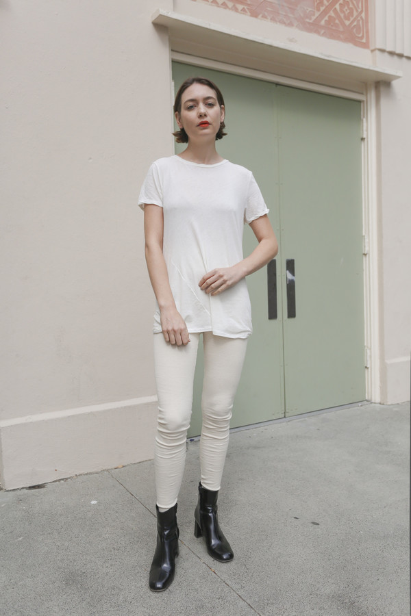 Lauren Manoogian Cashmere Rib Leggings in Bone Lauren Manoogian Cashmere Rib Leggings in Bone