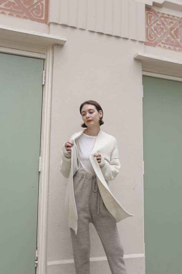 Lauren Manoogian Fisherman Cardigan in White Lauren Manoogian Fisherman Cardigan in White