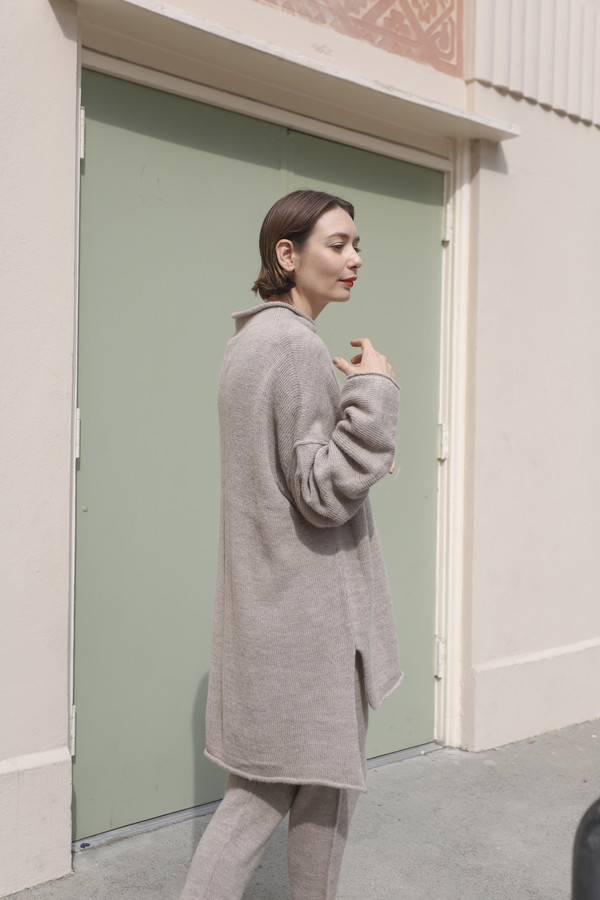 Lauren Manoogian Oversized Roll Neck Sweater in Oatmeal Lauren Manoogian Oversized Roll Neck Sweater in Oatmeal
