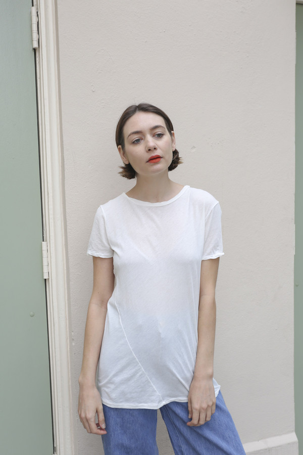 Lauren Manoogian Vellum Baby Tee in Bone Lauren Manoogian Vellum Baby Tee in Bone