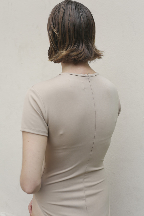 Maryam Nassir Zadeh Lara T-Shirt Leotard in Tan Maryam Nassir Zadeh Lara T-Shirt Leotard in Tan