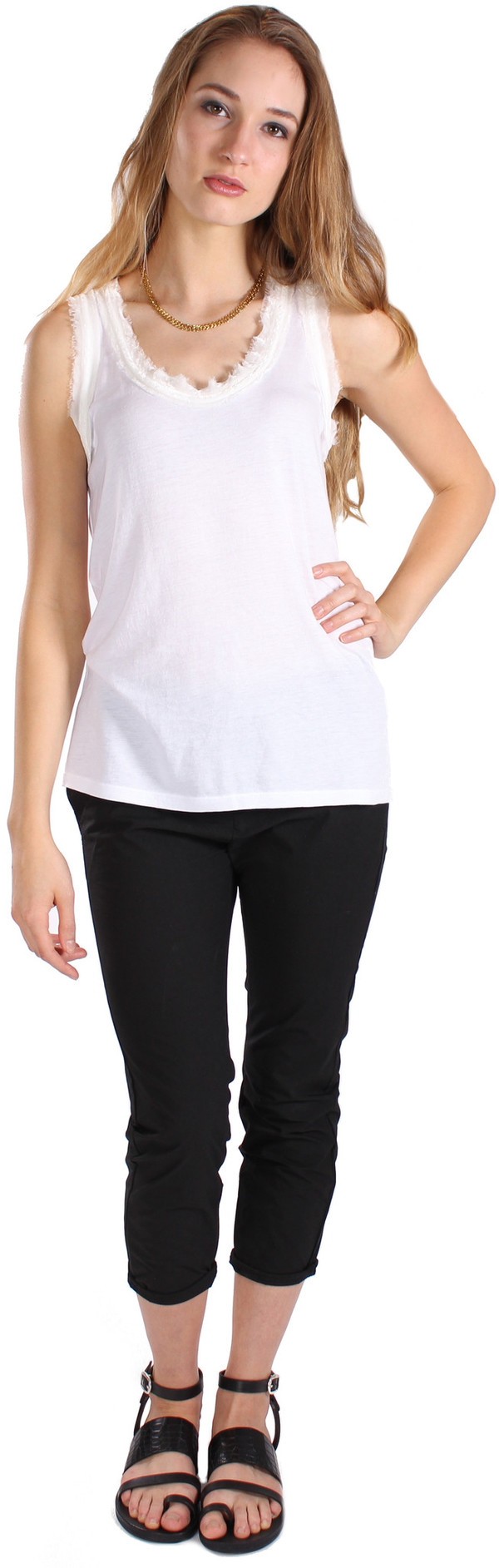 Clu Raw Edge Mix-Media Tank Clu Raw Edge Mix-Media Tank