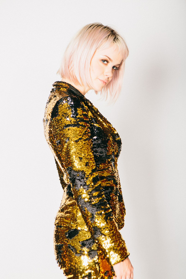 Any Old Iron Gold/Black Sequin Suit Jacket Any Old Iron Gold/Black Sequin Suit Jacket