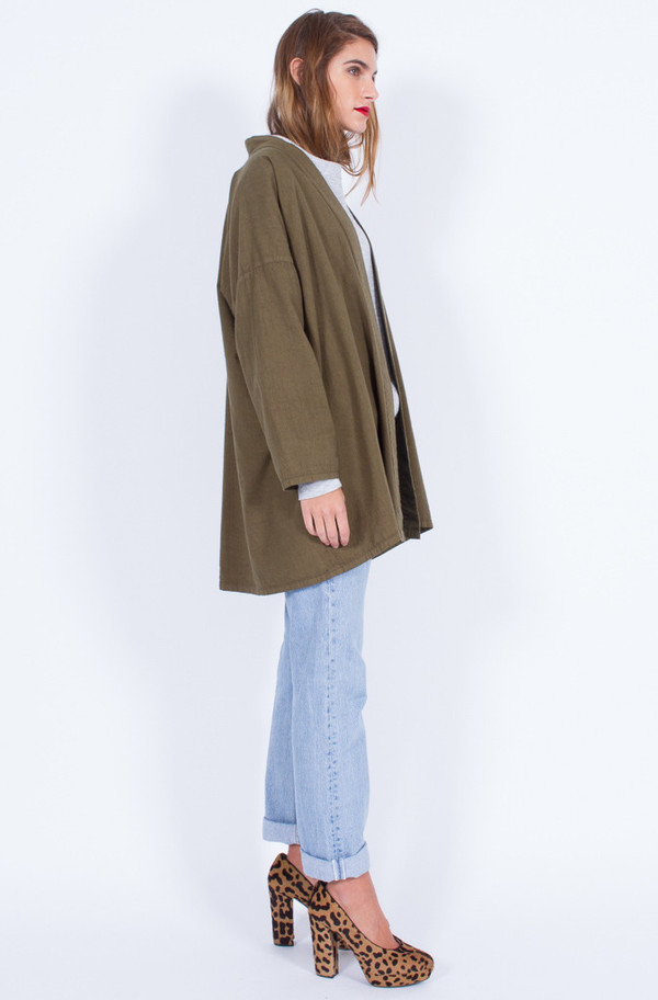 KHAKI COTTON KIMONO (ONE SIZE) KHAKI COTTON KIMONO (ONE SIZE)