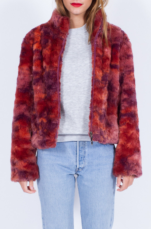 FAUX FUR RED JACKET (SMALL) FAUX FUR RED JACKET (SMALL)