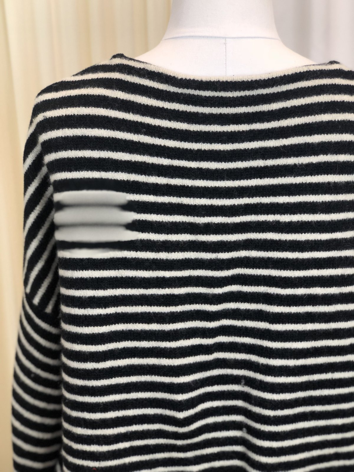 all saints striped sweatshirt