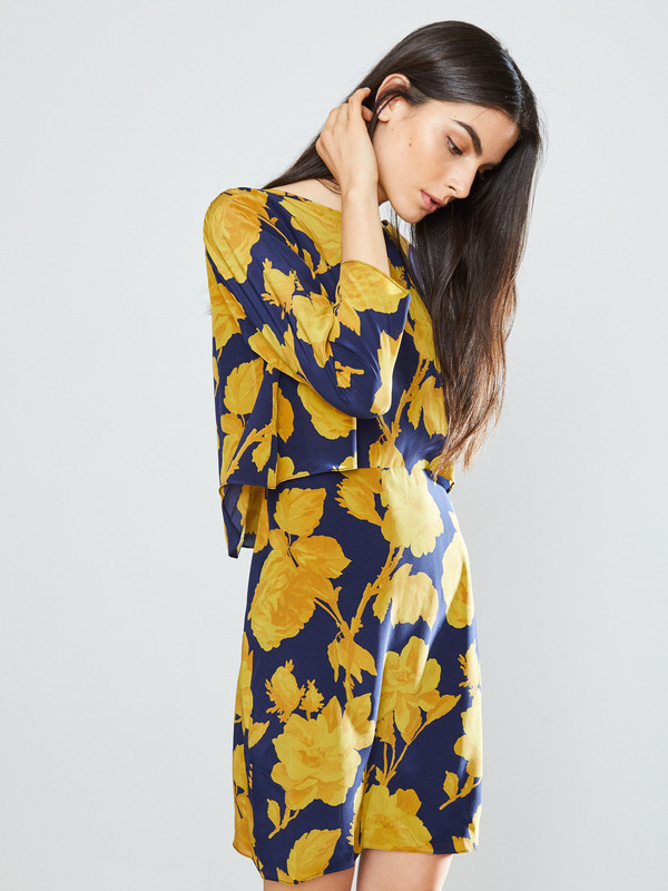 WHiT Chelsea Dress in Rose Print WHiT Chelsea Dress in Rose Print