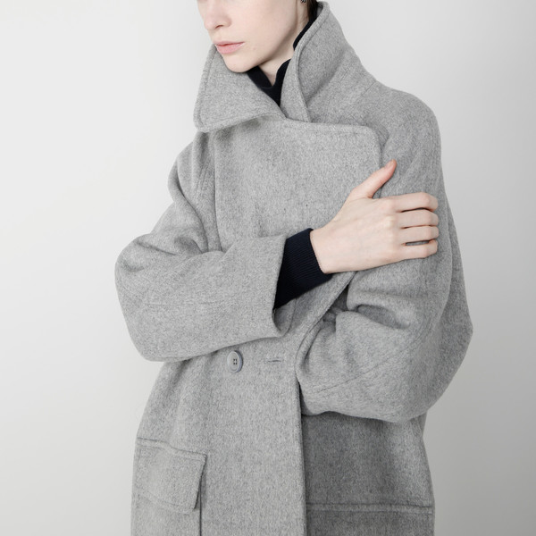 7115 by Szeki Long Wool Coat - Gray FW16 7115 by Szeki Long Wool Coat - Gray FW16