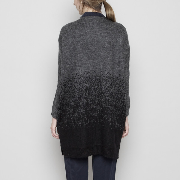7115 by Szeki Mohair Gradient Long Cardigan - Black + Gray FW16 7115 by Szeki Mohair Gradient Long Cardigan - Black + Gray FW16