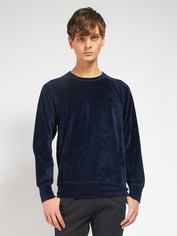 La Paz Cunha Velour Sweatshirt Blue La Paz Cunha Velour Sweatshirt Blue