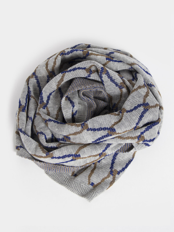 Reality Studio Net Plaid Scarf Grey Reality Studio Net Plaid Scarf Grey