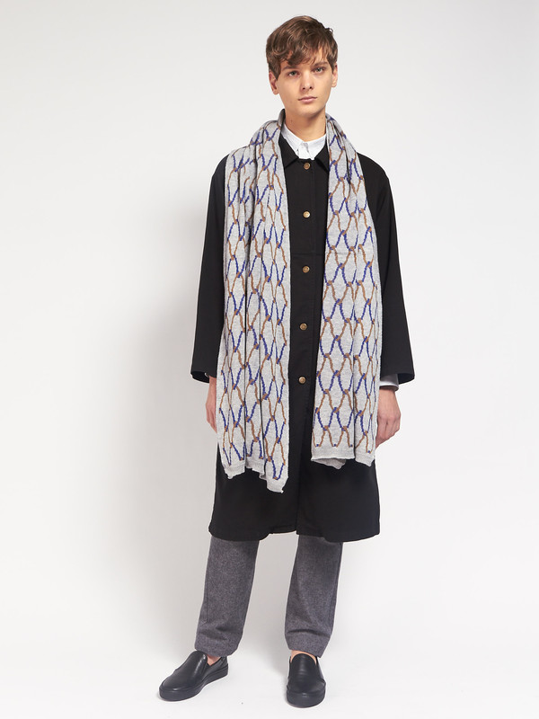 Reality Studio Net Plaid Scarf Grey Reality Studio Net Plaid Scarf Grey