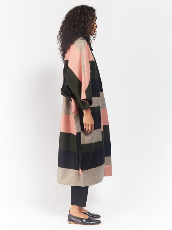 Henrik Vibskov Cape Stripe Coat Henrik Vibskov Cape Stripe Coat