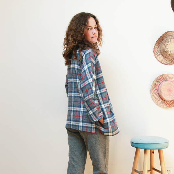 Me & Arrow Cardi Jacket - Fuzzy Grey Plaid Me & Arrow Cardi Jacket - Fuzzy Grey Plaid
