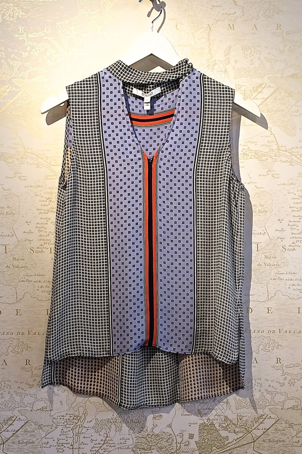 Derek Lam 10 Crosby Printed Blouse with Choker Detail Derek Lam 10 Crosby Printed Blouse with Choker Detail