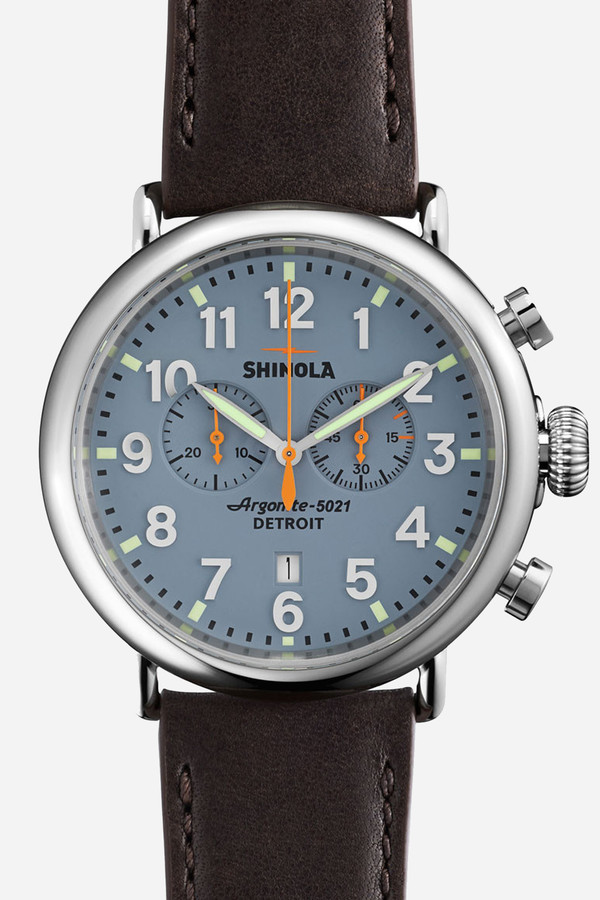 Shinola The Runwell chrono 41mm in blue & brown Shinola The Runwell chrono 41mm in blue & brown