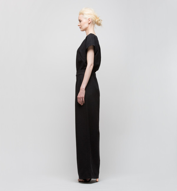 H. Fredriksson Tina Jumpsuit Black linen/silk/wool H. Fredriksson Tina Jumpsuit Black linen/silk/wool