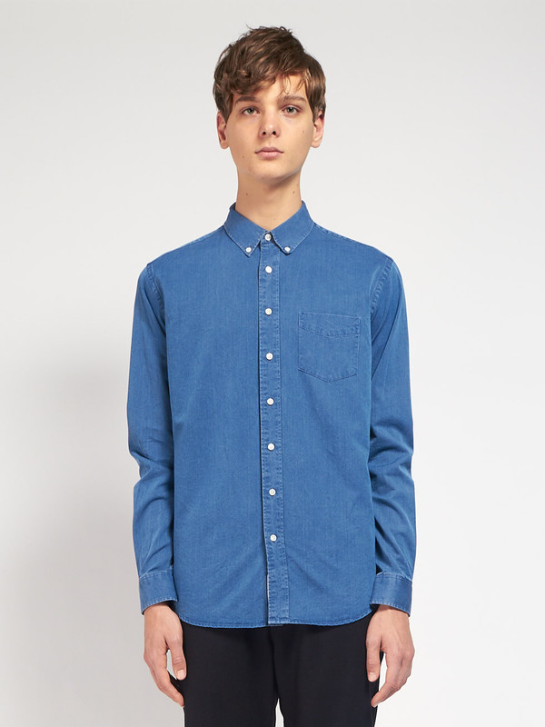 Men's Schnayderman Leisure Indigo Shirt Men's Schnayderman Leisure Indigo Shirt