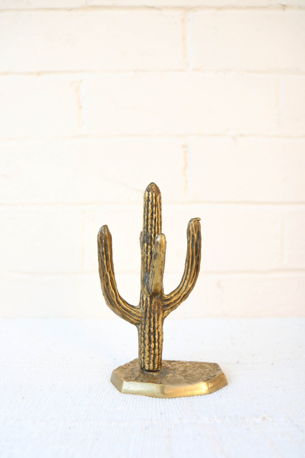 Antique Tall Brass Saguaro Antique Tall Brass Saguaro