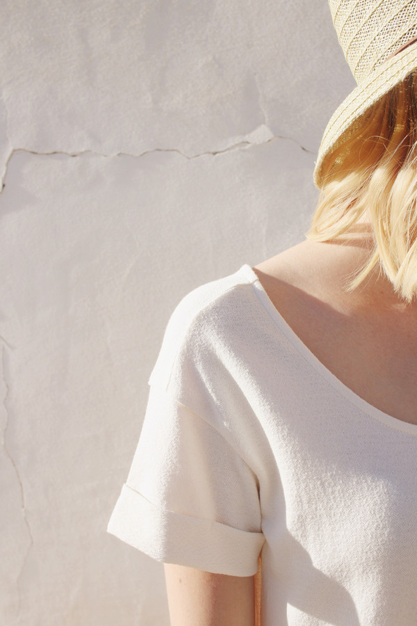 Roll Sleeve T-Shirt Dress in Cream Roll Sleeve T-Shirt Dress in Cream