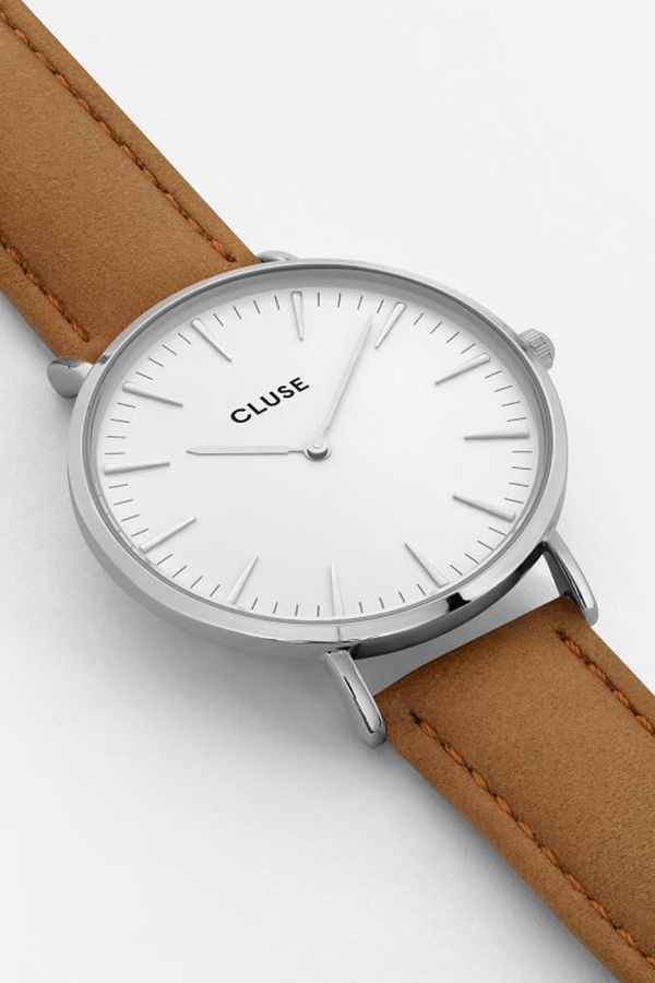 CLUSE WATCH La Boheme Silver White/Caramel CLUSE WATCH La Boheme Silver White/Caramel