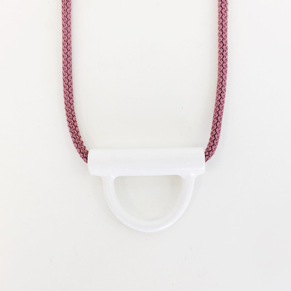 Aubrey Hornor White U-lock Necklace Aubrey Hornor White U-lock Necklace