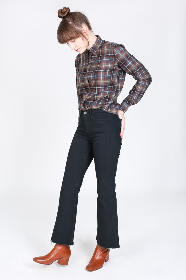 New England Shirt Company Laura Button-Up in Brown Plaid New England Shirt Company Laura Button-Up in Brown Plaid