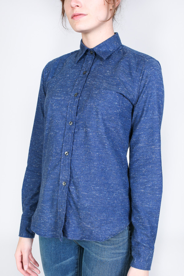 Vert & Vogue Laura Button-Up in Navy Speck Vert & Vogue Laura Button-Up in Navy Speck