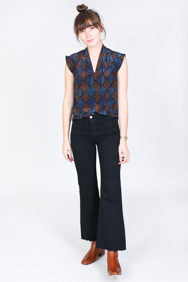 The Podolls Pleat neck top in chevron print The Podolls Pleat neck top in chevron print
