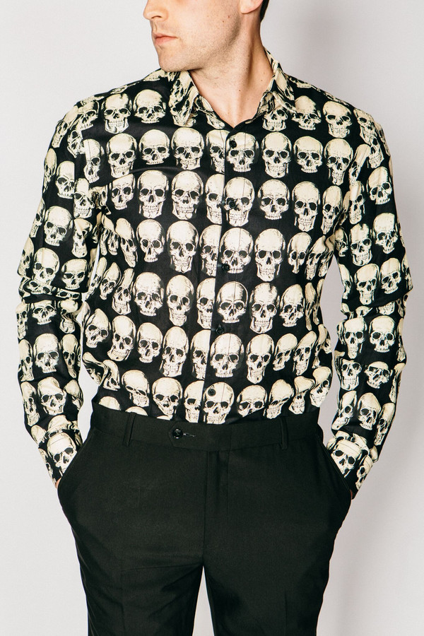 Men's Any Old Iron Skull Print Shirt Men's Any Old Iron Skull Print Shirt