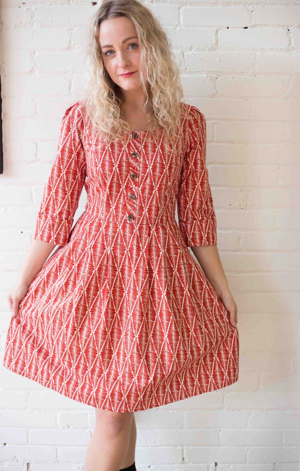 Birds of North America Wood Rail Dress - Burnt Orange Birds of North America Wood Rail Dress - Burnt Orange