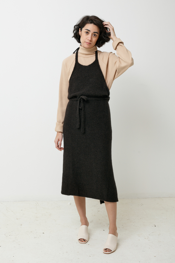 BaseRange Knit Apron Dress - black melange BaseRange Knit Apron Dress - black melange
