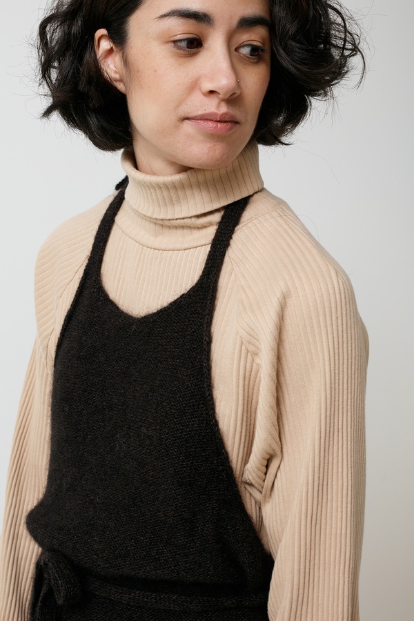 BaseRange Knit Apron Dress - black melange BaseRange Knit Apron Dress - black melange
