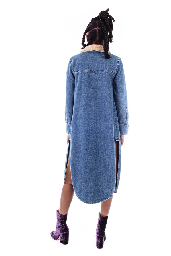 Nanushka Solo Long Denim Shirt Jacket Nanushka Solo Long Denim Shirt Jacket