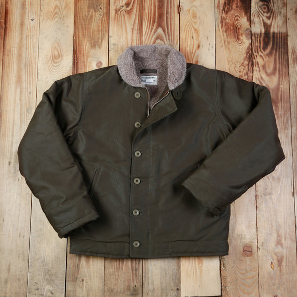 Men's Pike Brothers - 1944 N1 Deck Jacket Waxed Olive Men's Pike Brothers - 1944 N1 Deck Jacket Waxed Olive