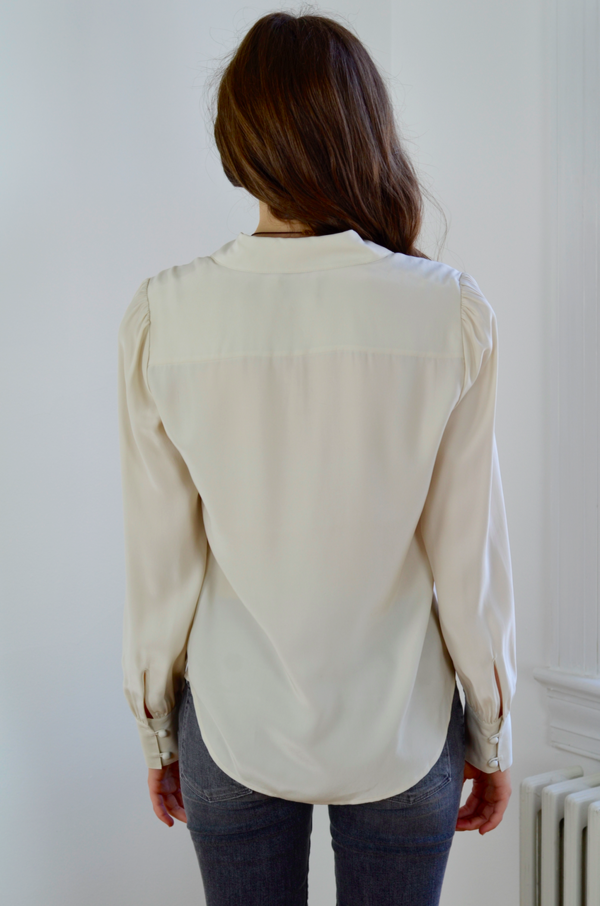FRAME Denim Victorian Button Up Blouse - Bone FRAME Denim Victorian Button Up Blouse - Bone