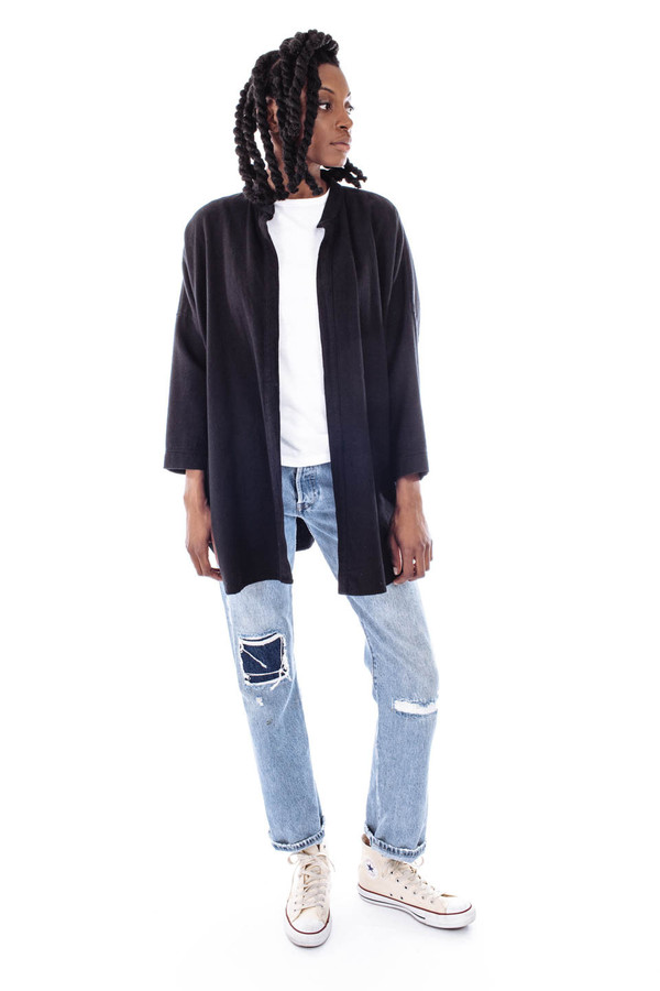 Black Crane Square Shirt (Black) Black Crane Square Shirt (Black)