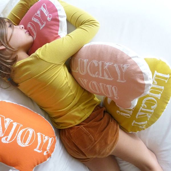 Ah, Quel Plaisir! Mustard Lucky You Pillow - Dodo Les Bobos Ah, Quel Plaisir! Mustard Lucky You Pillow - Dodo Les Bobos