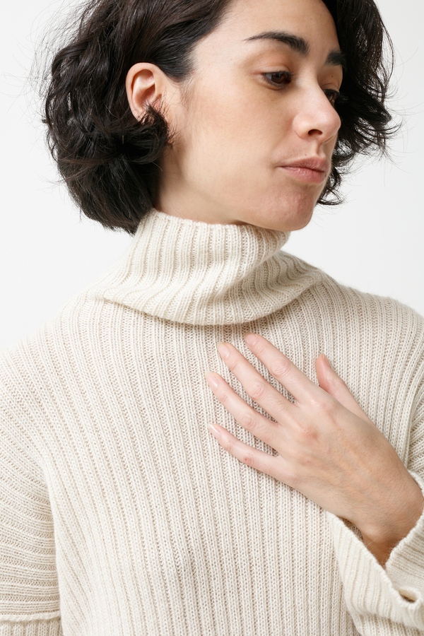 Lauren Manoogian Rib Turtleneck - white Lauren Manoogian Rib Turtleneck - white