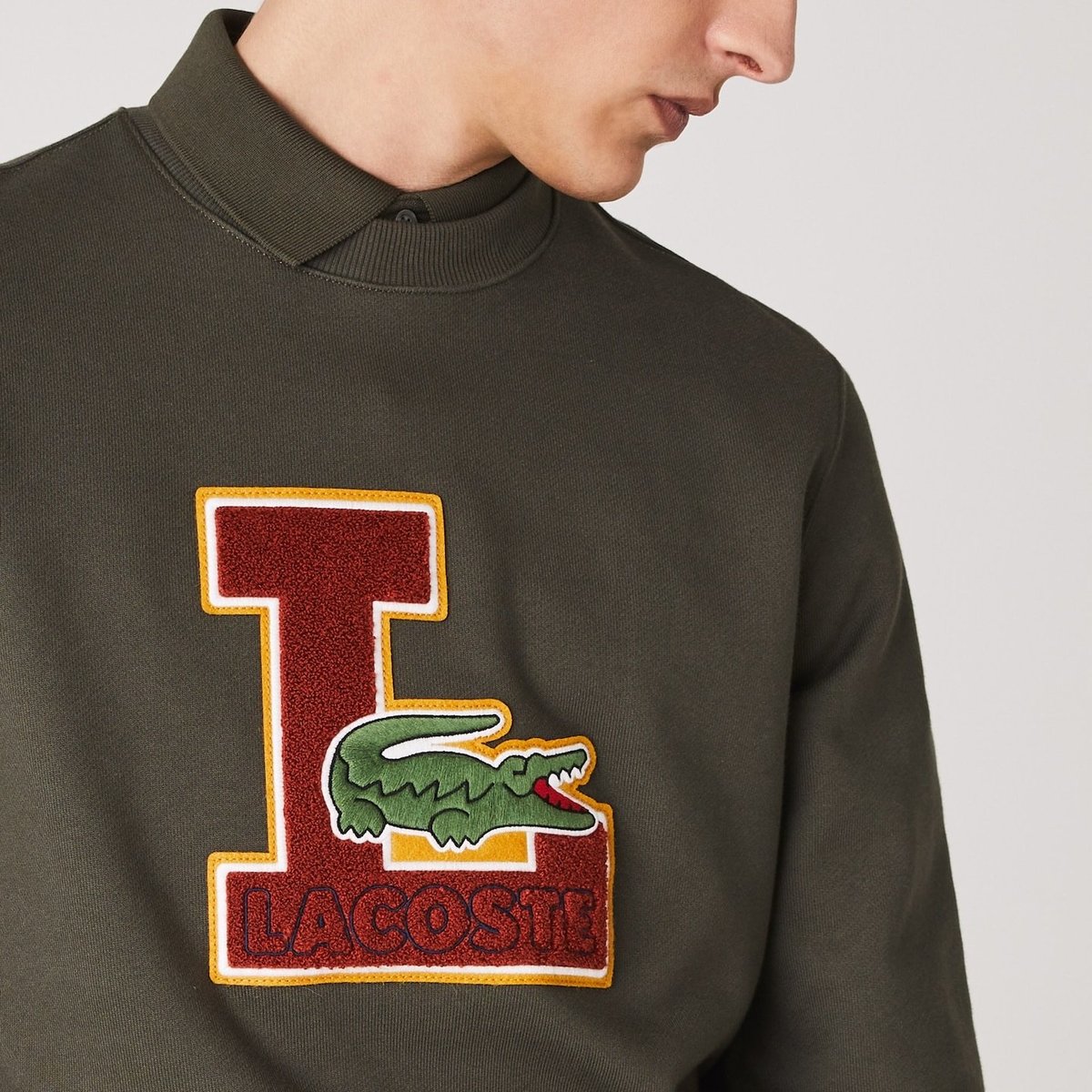 Lacoste Men's Crew Neck Badge Fleece 