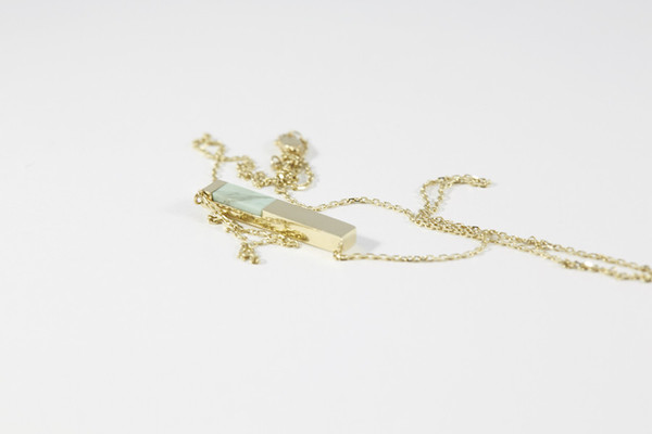 Legier Stone Signet Bar Pendant Necklace Legier Stone Signet Bar Pendant Necklace