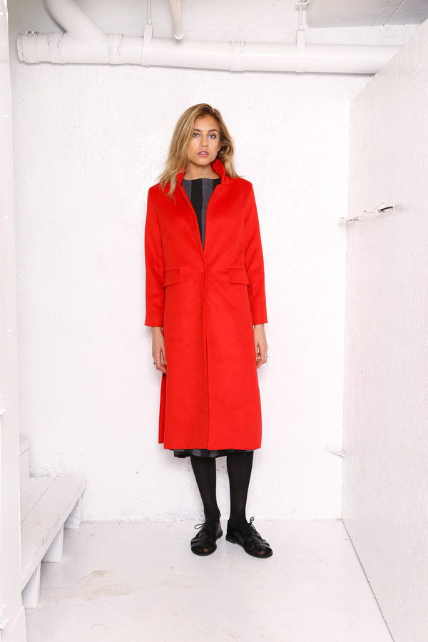 Intentionally Blank LEIF car coat in Red Intentionally Blank LEIF car coat in Red