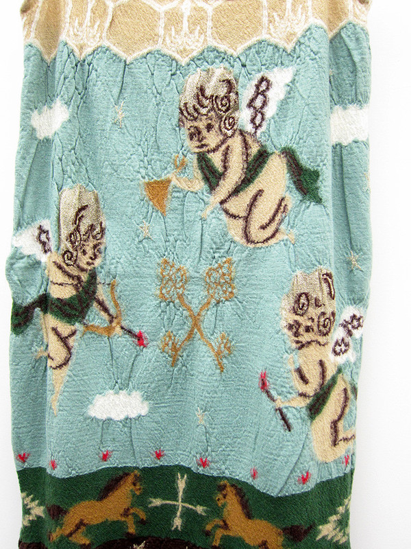 Kapital Compressed Wool Scarf, Angel, Green Kapital Compressed Wool Scarf, Angel, Green