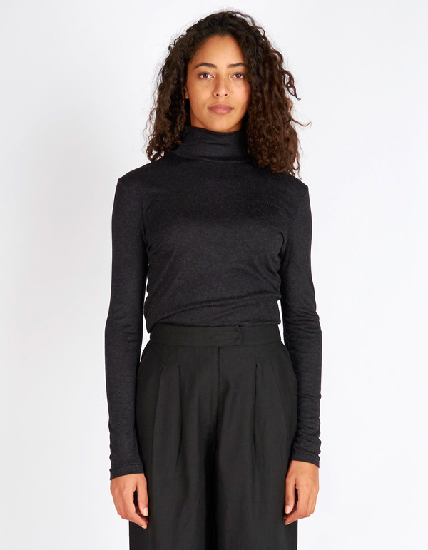 Selected Femme Carmen LS Highneck Top Dark Grey Melange Selected Femme Carmen LS Highneck Top Dark Grey Melange
